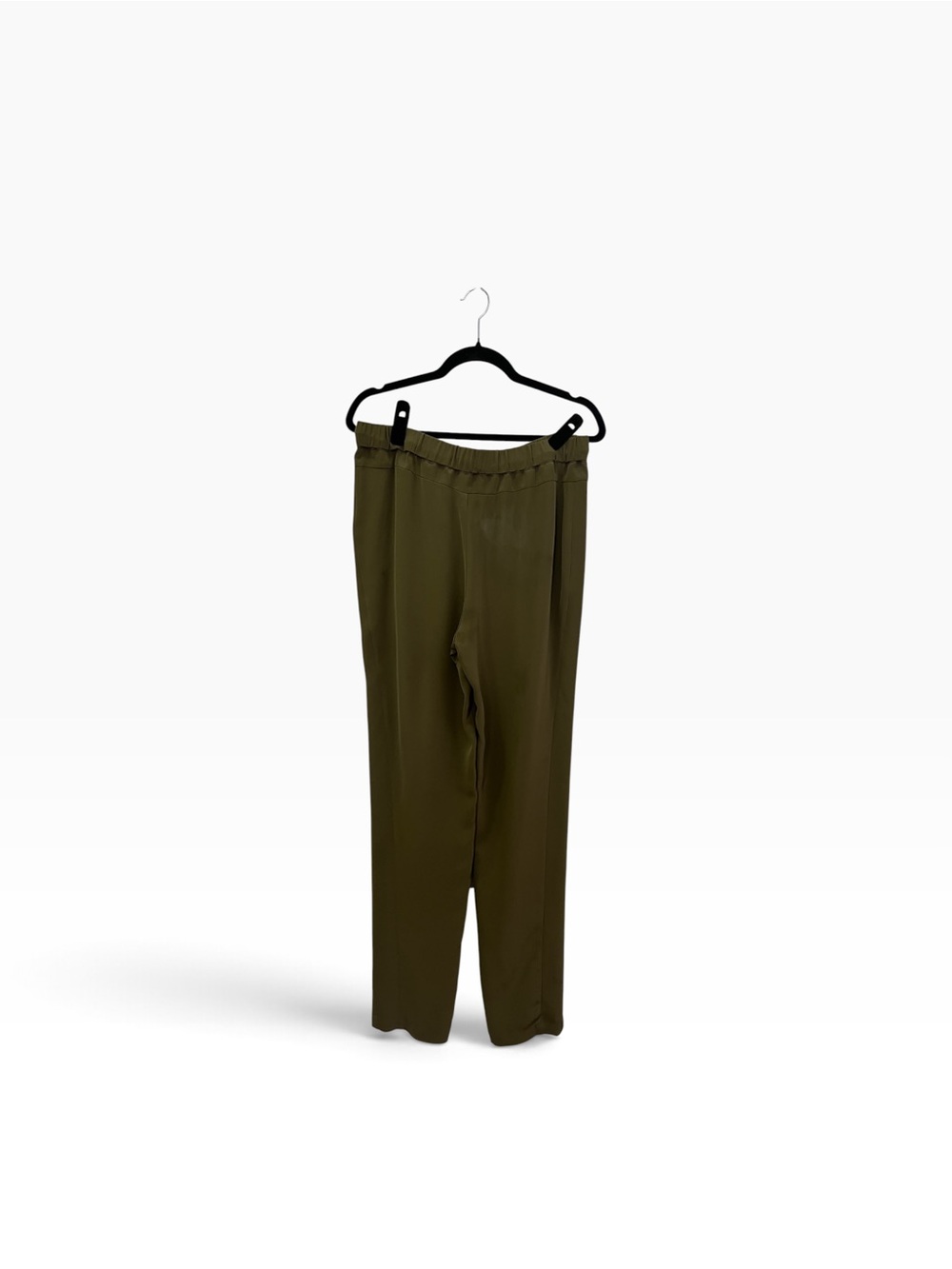 Eileen Fisher Deep Mushroom Brown Taupe 100% Silk Unlined Dress Pants Size M